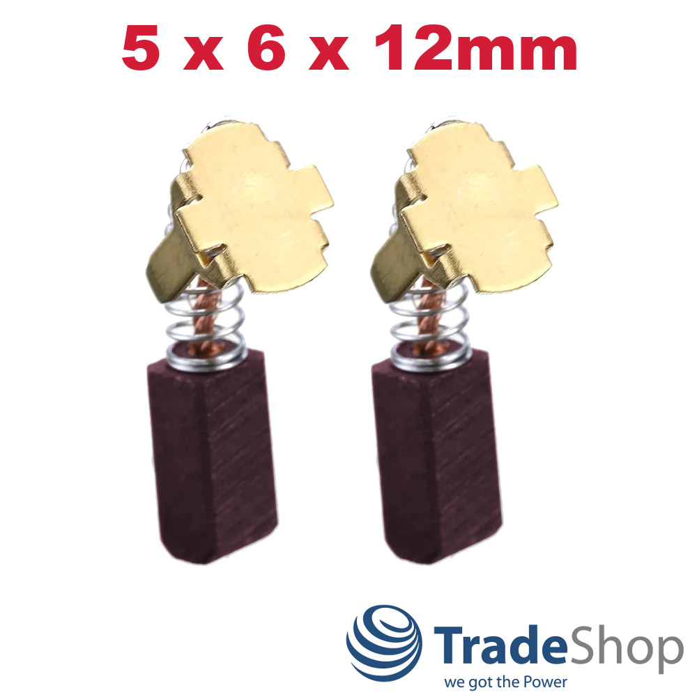 2x Motorkohlen Bronzekohlen 5x6x12mm für Hitachi DS9DM, DS12DM ersetzt 999054