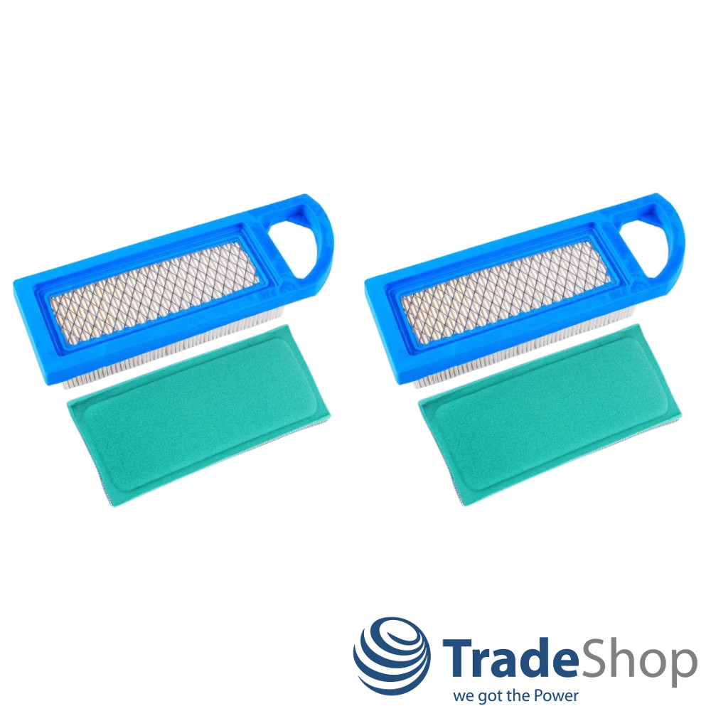 2x Luftfilter-Set für Briggs & Stratton 284H07 285H07 ersetzt 697634 697153 uvm.