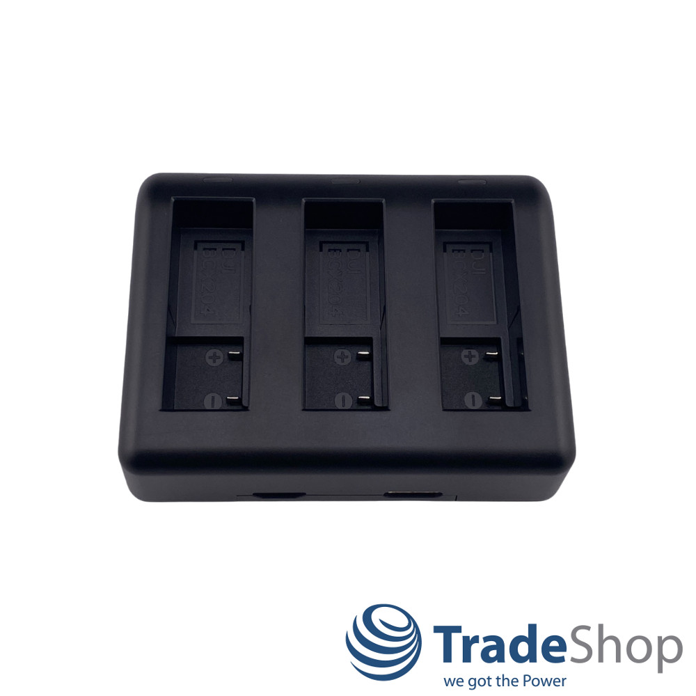 LCD Dreifach Ladegerät Ladestation für DJI Osmo Action 3, 4, 5, BCX202, BCX204