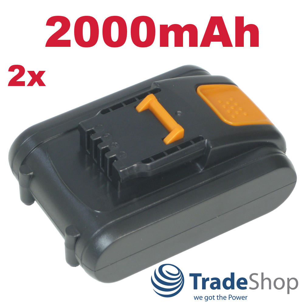 2x AKKU 20V 2000mAh Li-Ion ersetzt Worx WA3528, WA3553.2. WA3551.1