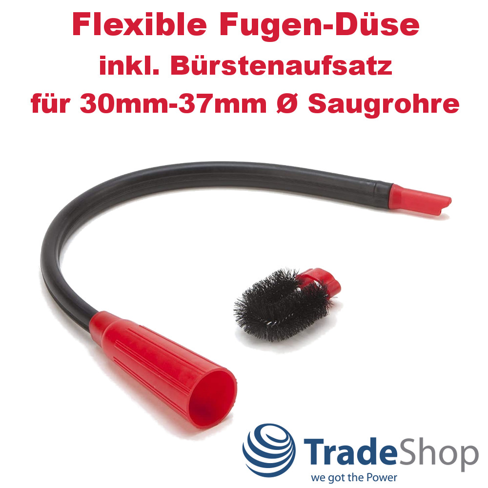 Flexible Fugen-Düse für 30,32,35-37mm Ø Staubsauger +  Bürstenaufsatz