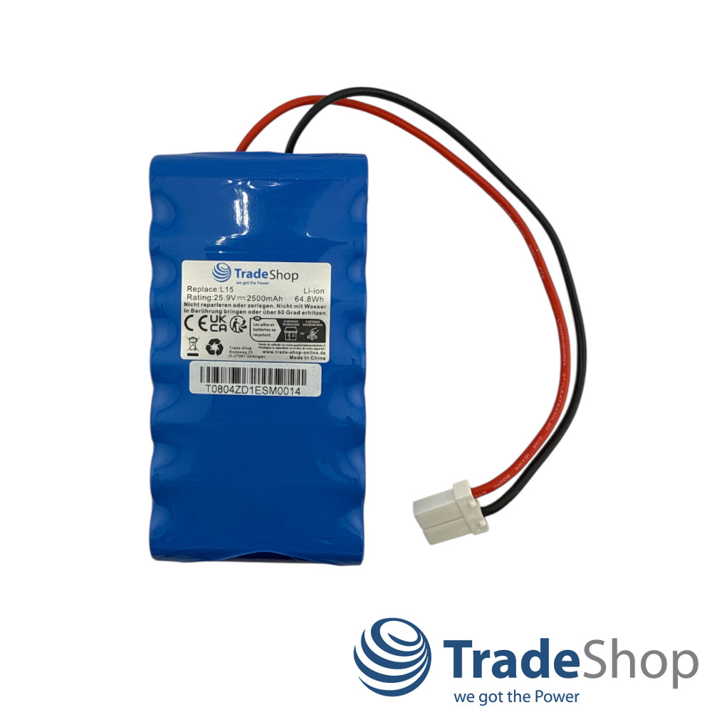 Li-Ion Akku 25,9V 2500mAh für Ambrogio L15 L20, Wiper i70 ersetzt 015E00600A