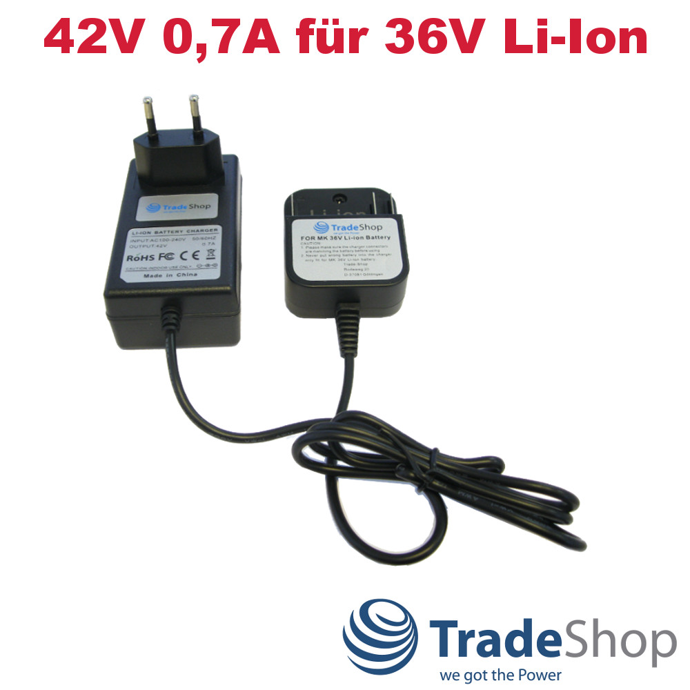Li-Ion Akku Ladegerät für Makita 194874-0 BL3622A BL3626 36V / Ausgang 42V 0,7A
