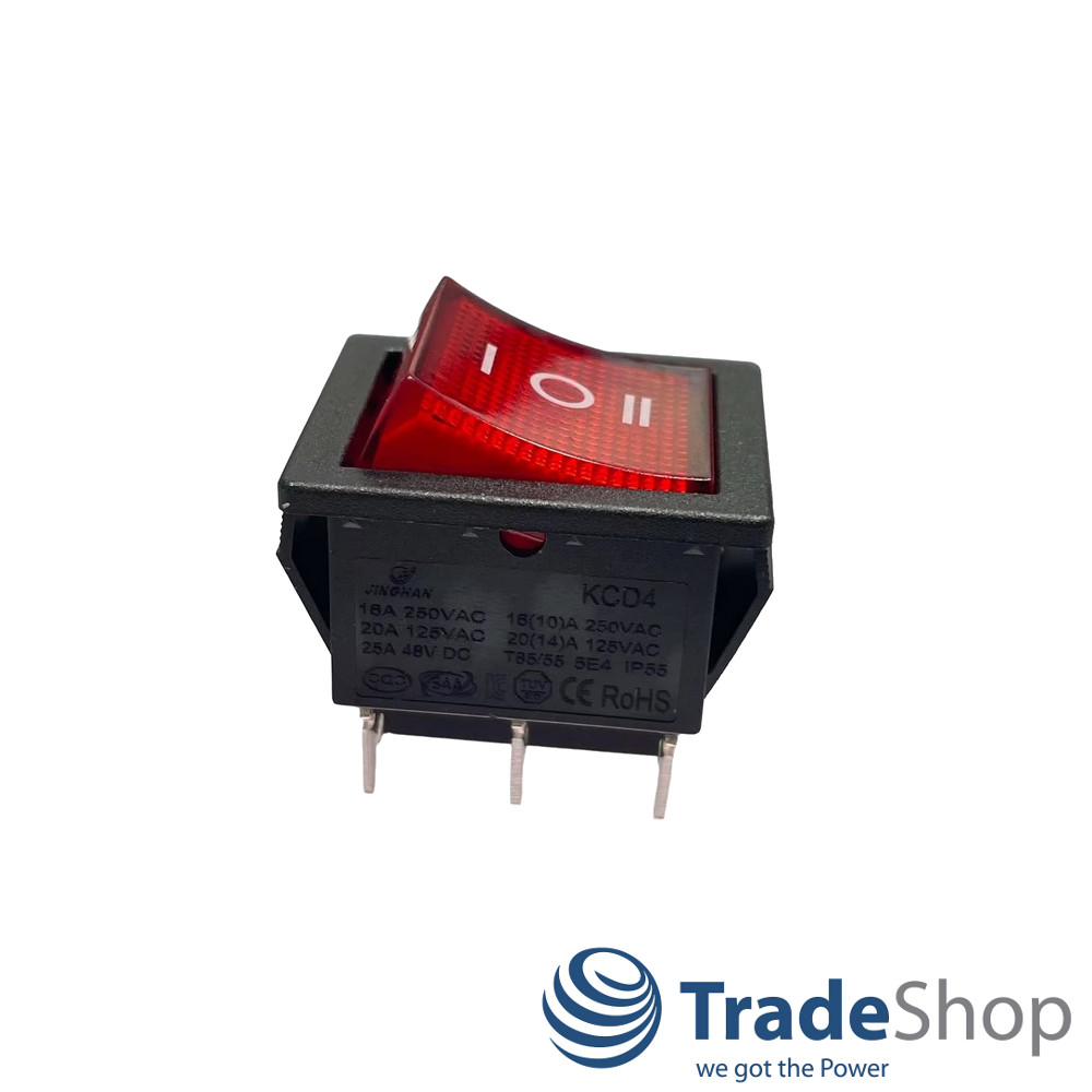 Wechselschalter Kippschalter Switch 250V 16A 6-polig KCD4 AN1 AUS AN2