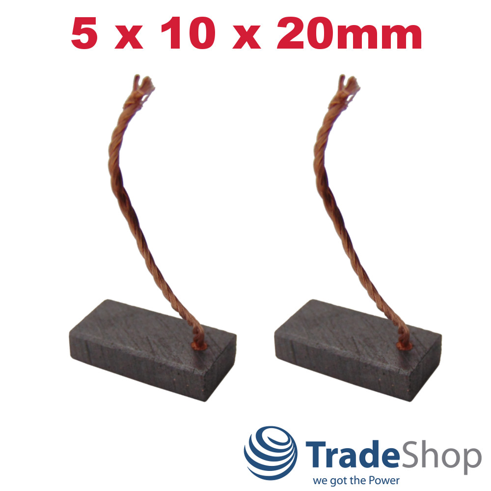 2x Motorkohlen Kohlebürsten 5x10x20mm für viele PKW KFZ LKW Motoren Antriebe