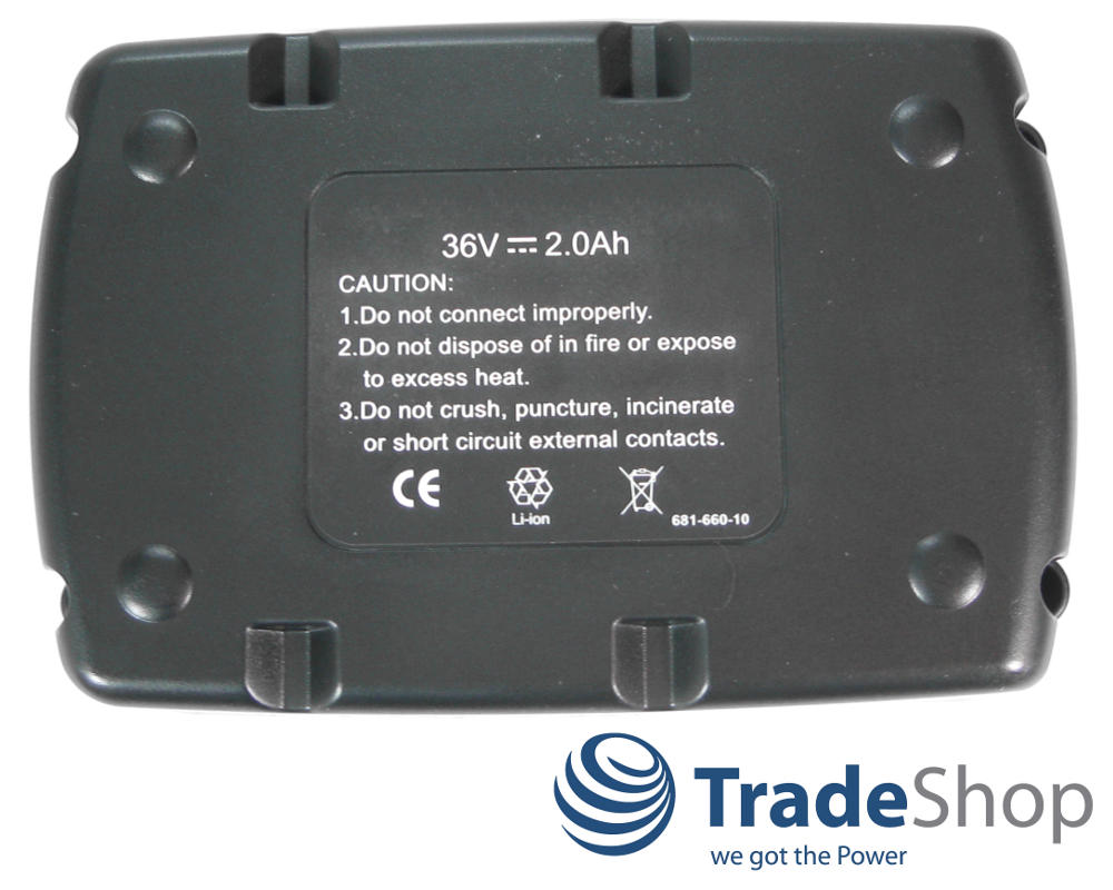 AKKU 36V 2000mAh ersetzt Metabo 6.25453 AHS 36 BHA 36 LTX KHA 36 AHS36 uvm