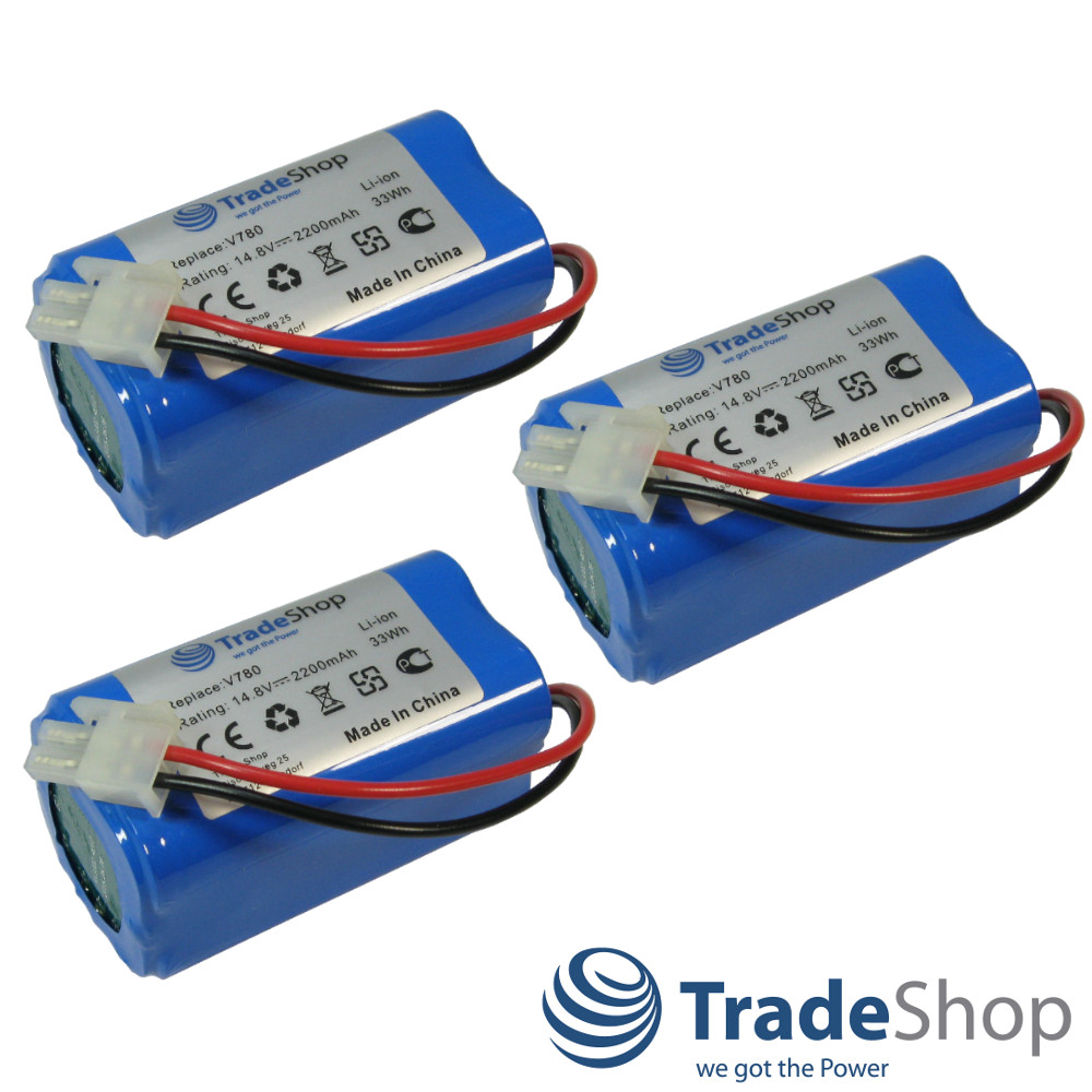 3x AKKU 14,8V 2200mAh für Ecovacs Deebot CR130 CEN 540 Dibea V780 V870