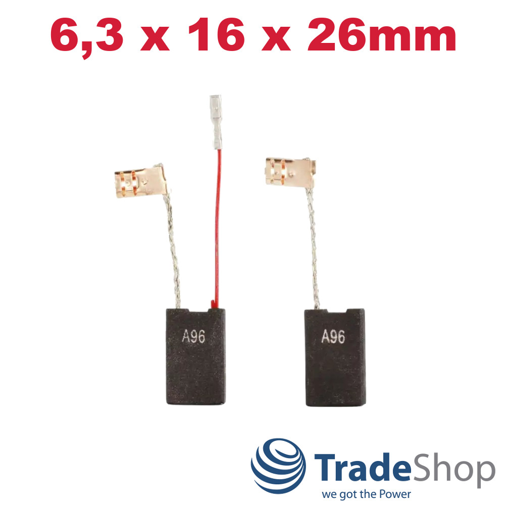 2x Motorkohlen Kohlebürsten 6,3x16x26mm für Bosch GBH 12-52 D ersetzt 1607000C3Z