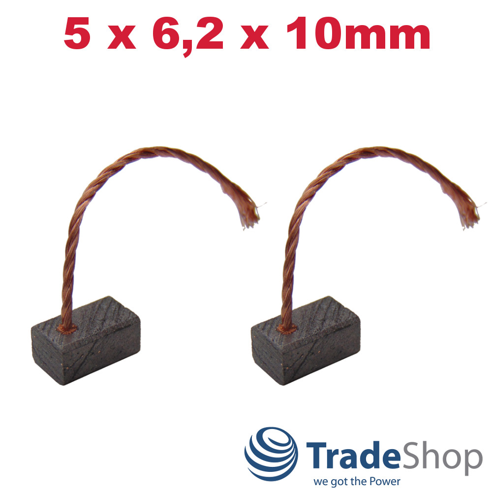 2x Motorkohlen Kohlebürsten 5x6,2x10mm für viele PKW KFZ LKW Motoren Antriebe
