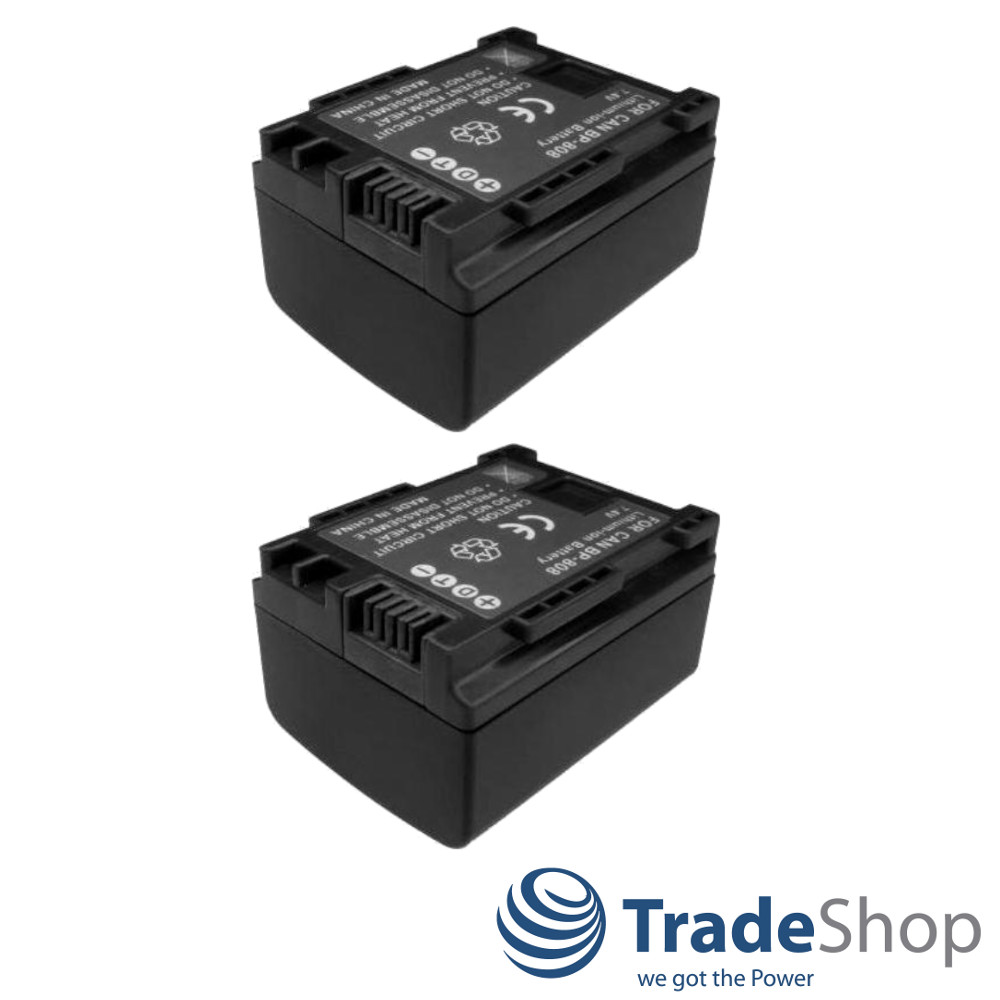2x Akku für Canon BP808 BP 808 BP-808 passend für viele Canon Camcorder /Kameras