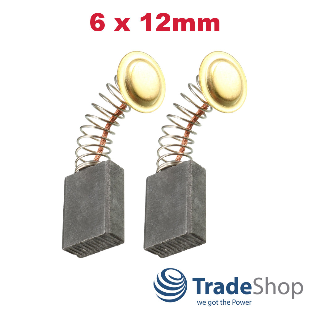 2x Kohlebürsten Motorkohlen 6x12mm für viele Elektro-Werkzeuge
