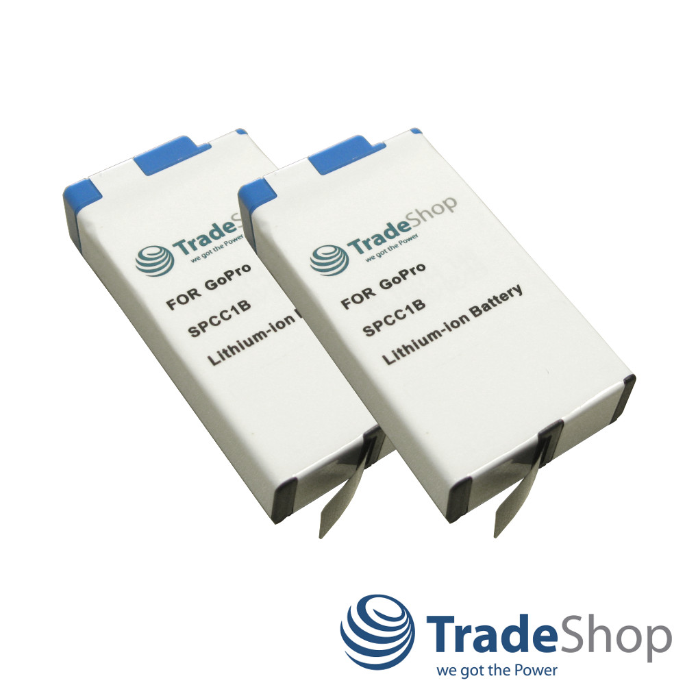 2x Hochwertiger Li-Ion Akku 1400mAh für GoPro Max - SPCC1B ACBAT-001