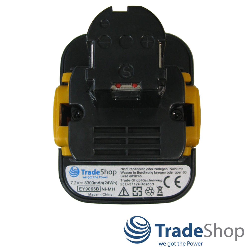 AKKU Ni-MH 7,2V 3300mAh ersetzt Panasonic EY9168 EY9168B EY9065