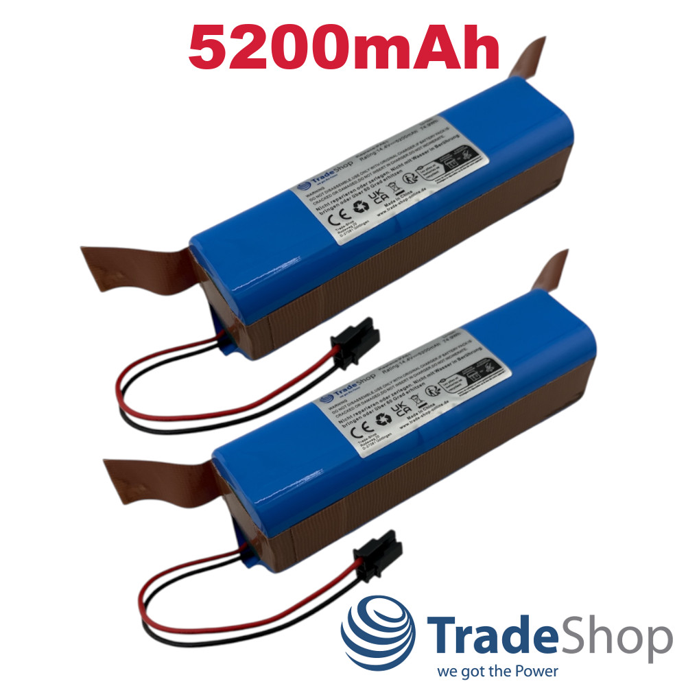 2x Li-Ion Akku 14,4V 5200mAh für Eufy RoboVac X8 Hybrid, T226X ersetzt PA61 PA89