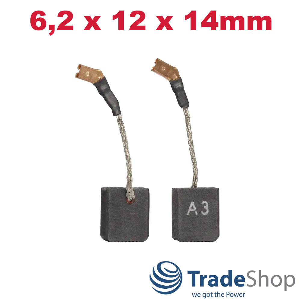 2x Kohlebürsten Motorkohlen 6,2x12x14mm für Dewalt DWE402 ersetzt N257540