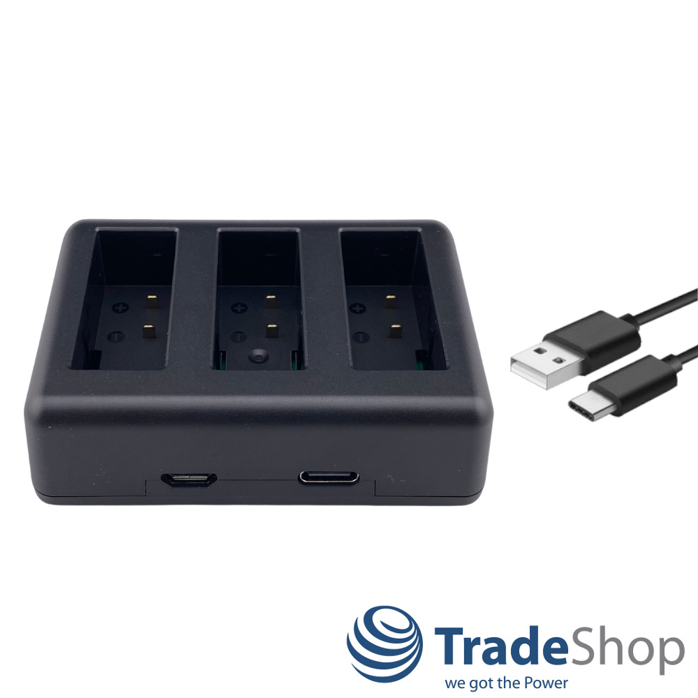 LCD Dreifach Ladegerät Ladestation für GoPro HERO13 Black, AHDBT-1301, CPSS1B
