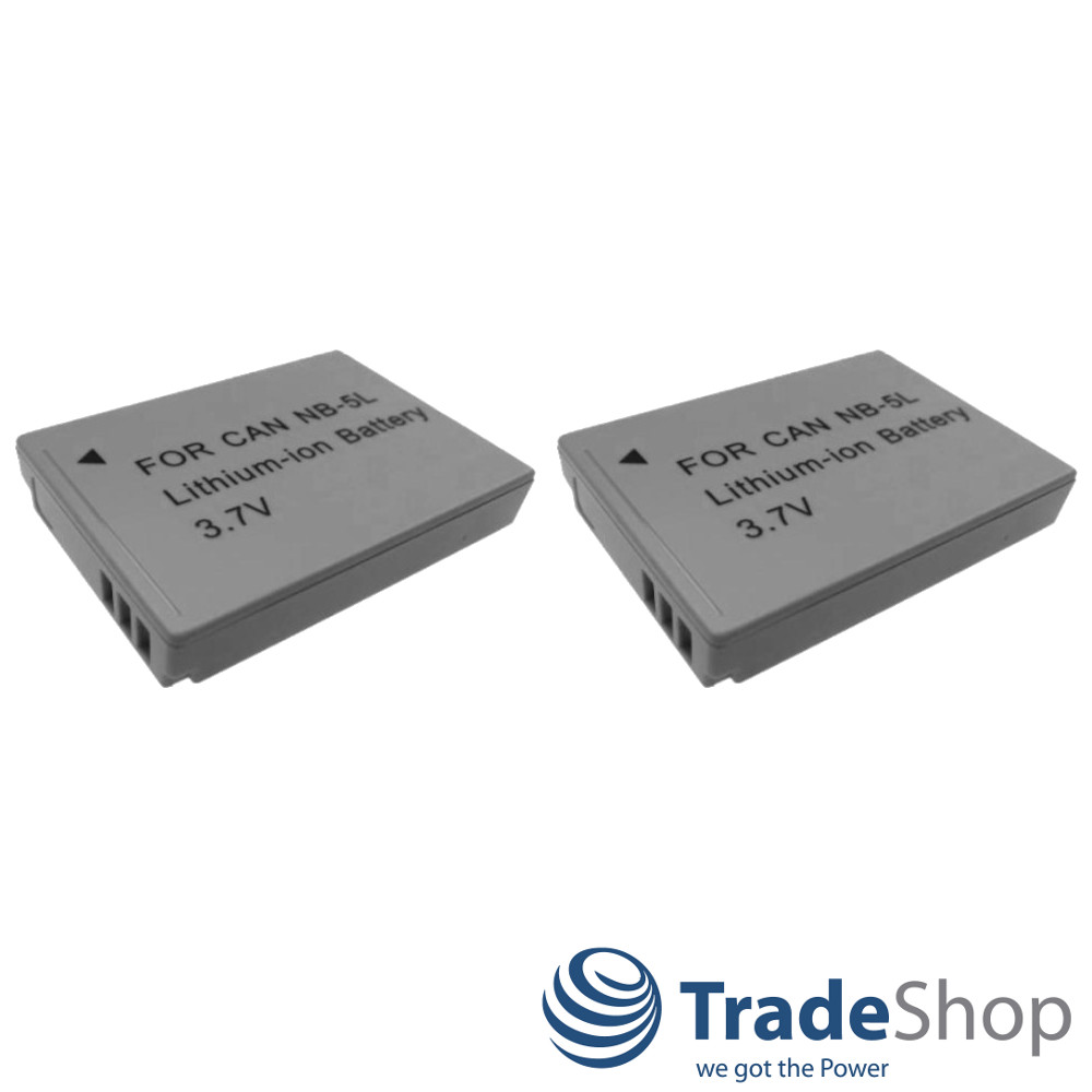 2x Akku ersetzt NB-5L NB-5LH NB5L NB5LH für viele Canon Digital-Kameras