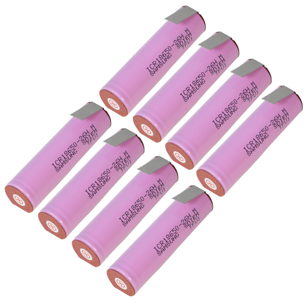 8x Samsung Li-Ion Akku Zelle ICR18650-26J 2600mAh 3,6V/3,7V Z-Lötfahne