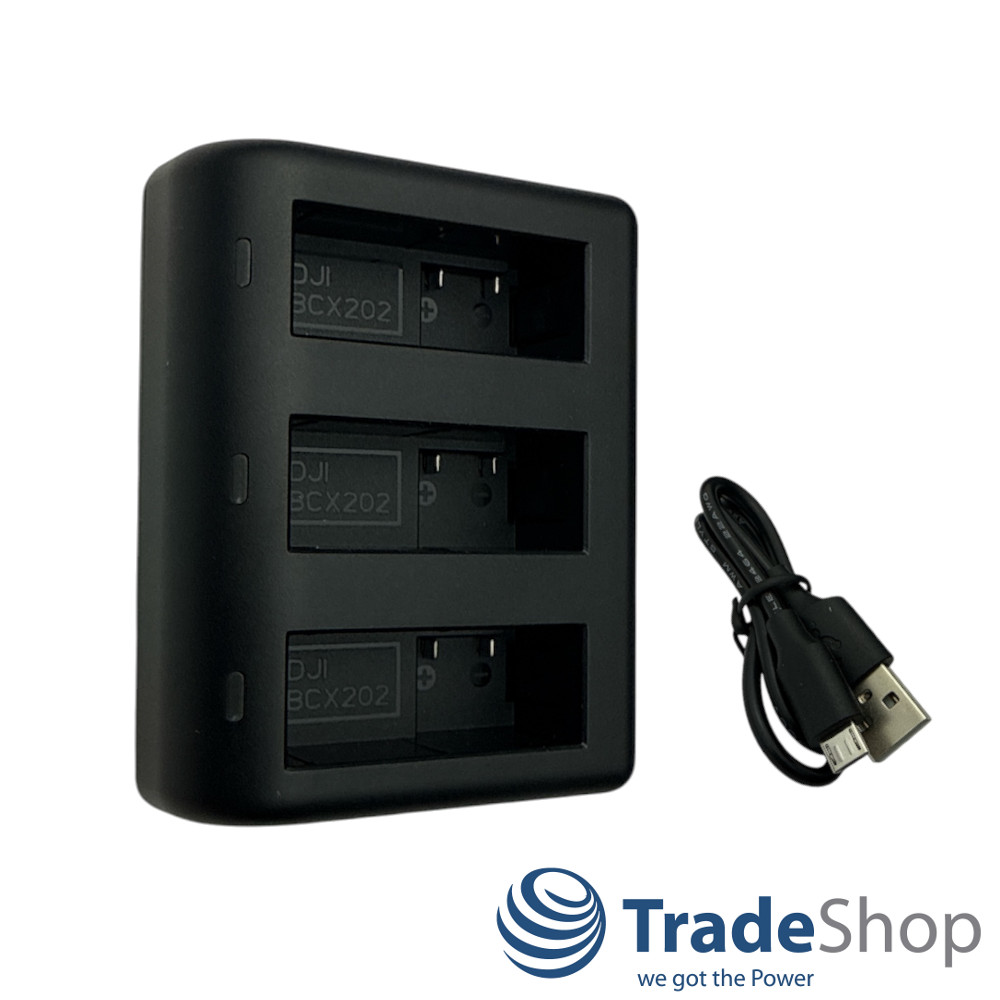 LCD Dreifach Ladegerät Ladestation für DJI Osmo Action 3, 4, 5, BCX202, BCX204