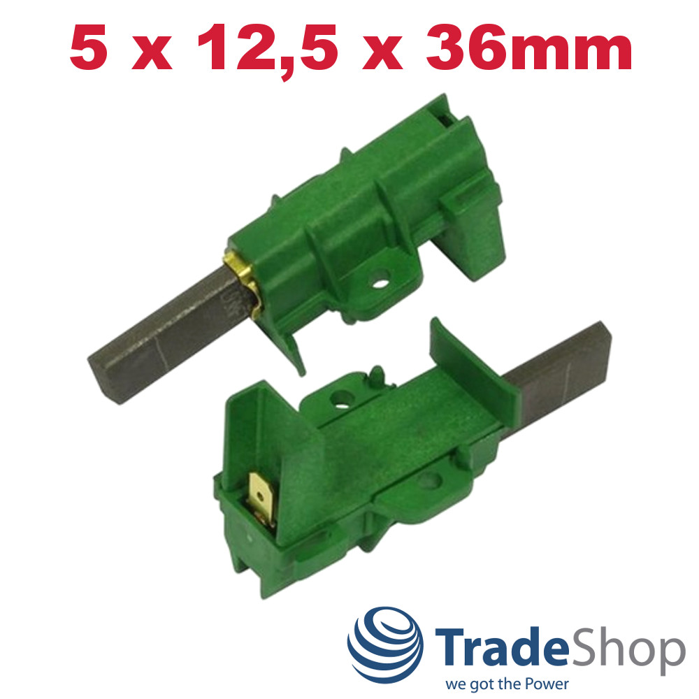 2x Motorkohlen Kohlebürsten 5x12,5x36mm ersetzt Beko Arcelik 371202407 371202405