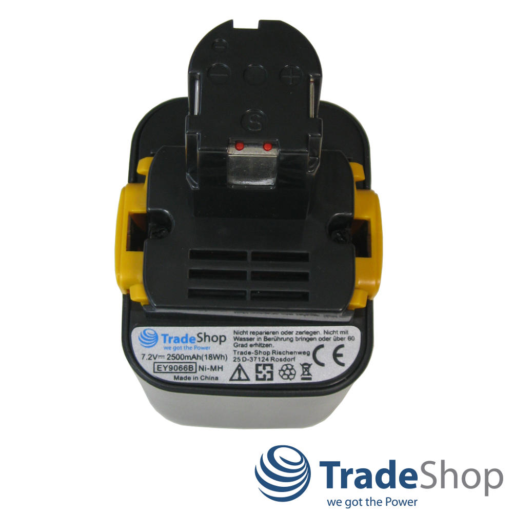 AKKU Ni-MH 7,2V 2500mAh ersetzt Panasonic EY9168 EY9168B EY9065