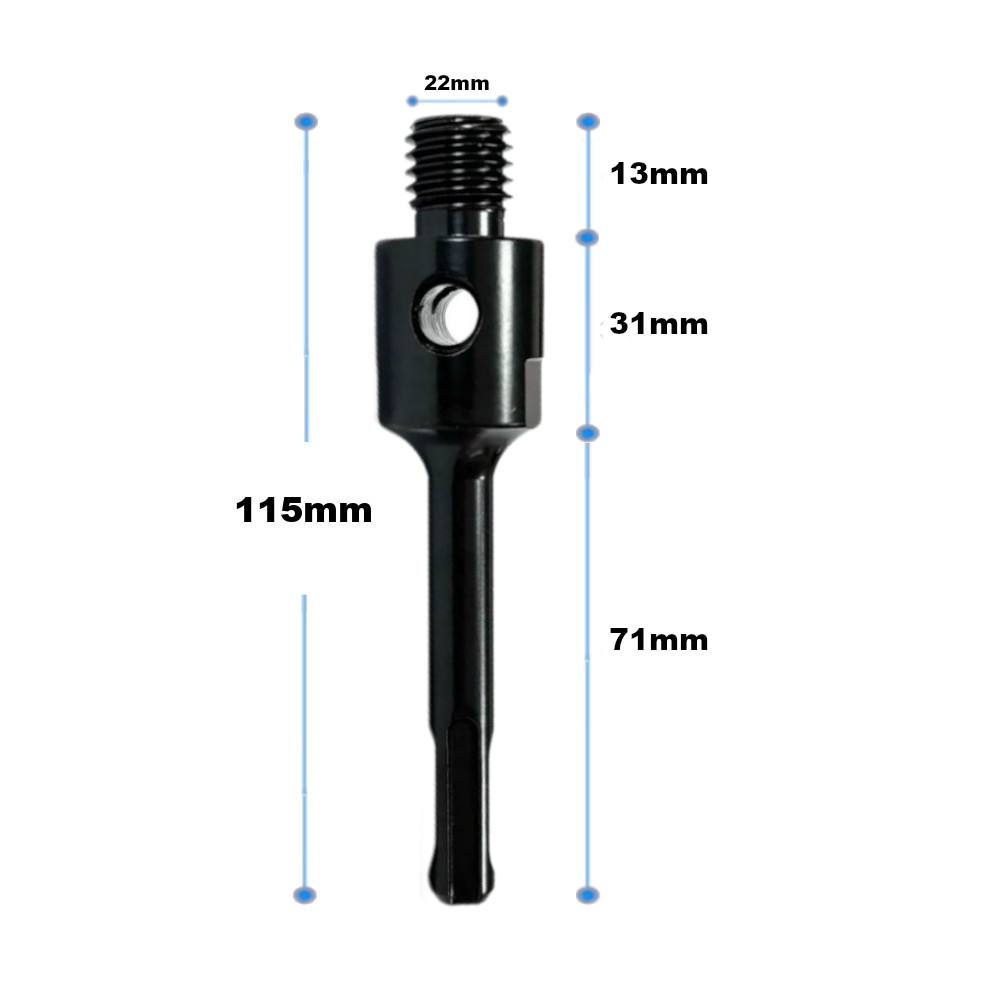 Bohrkronen Adapter mit Loch SDS-Plus auf M22 für Diamantbohrkronen