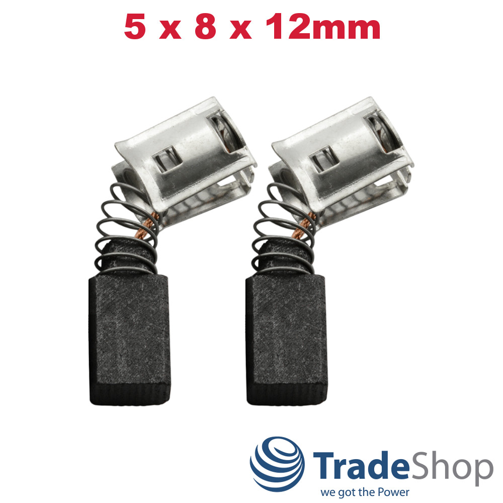 2x Kohlebürsten Motorkohlen 5x8x12mm für viele Elektro-Werkzeuge
