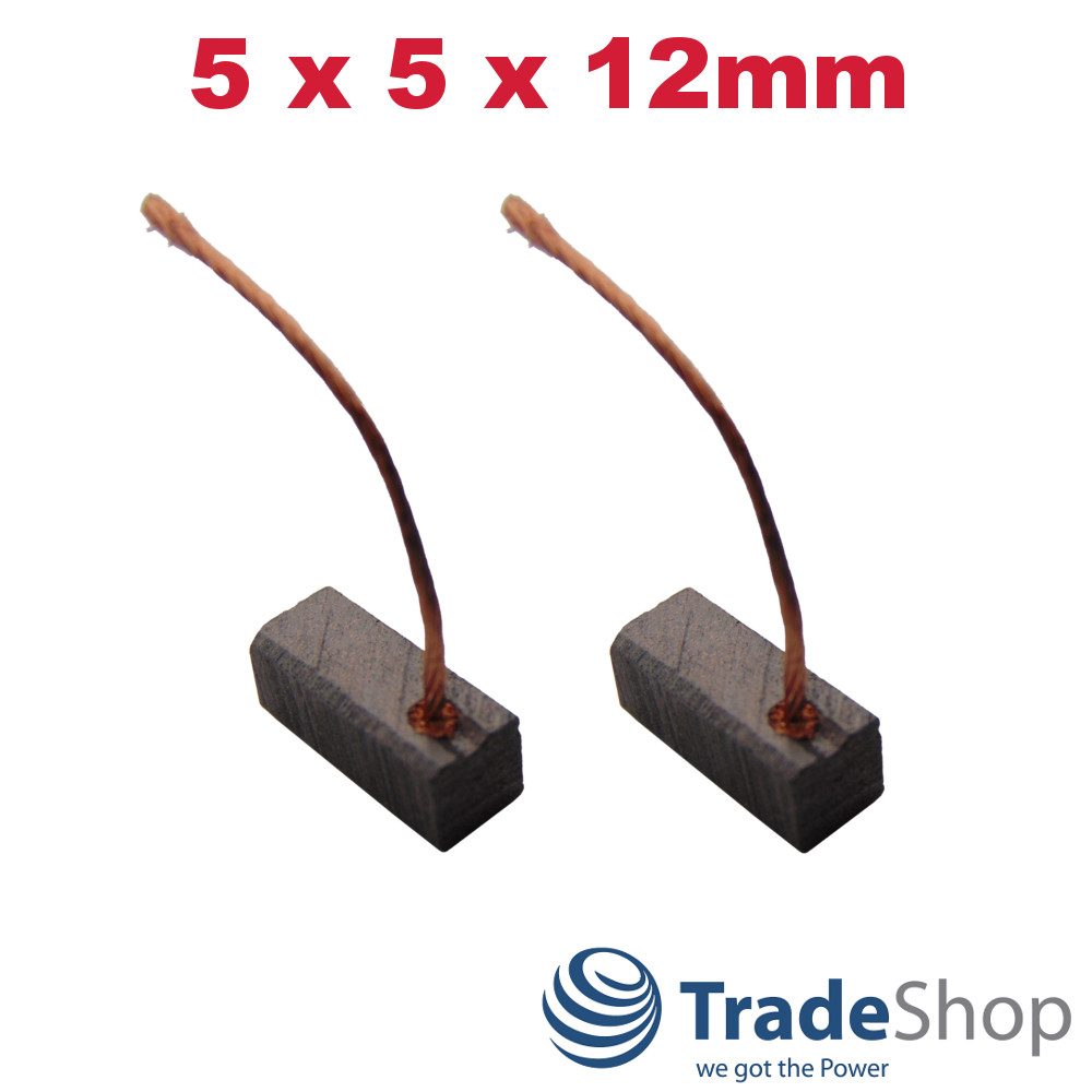 2x Motorkohlen Kohlebürsten 5x5x12mm für viele PKW KFZ LKW Motoren Antriebe