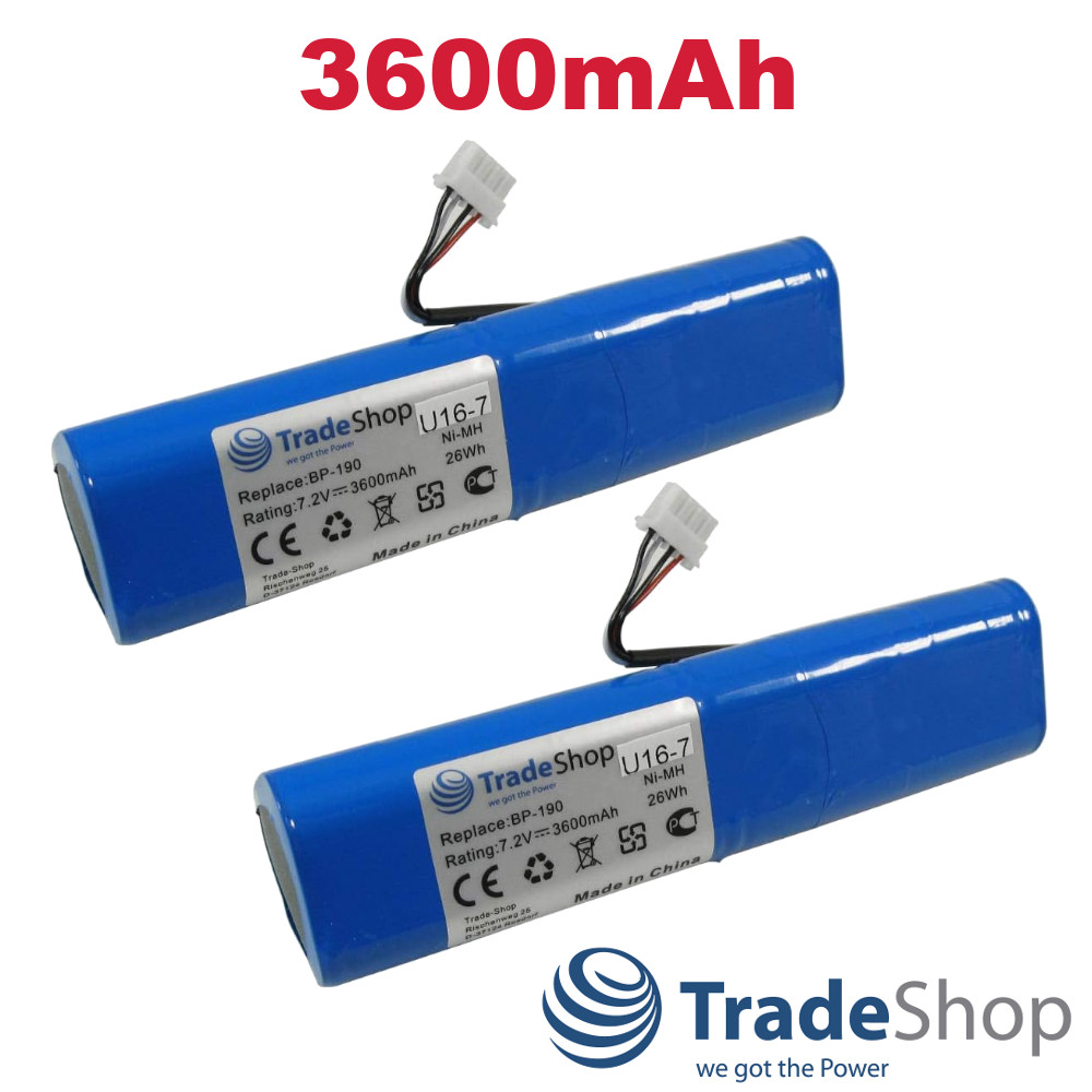 2x Ni-MH Akku 3600mAh für Fluke Scopemeter 190M, 196B, 215C ersetzt BP190 B11432