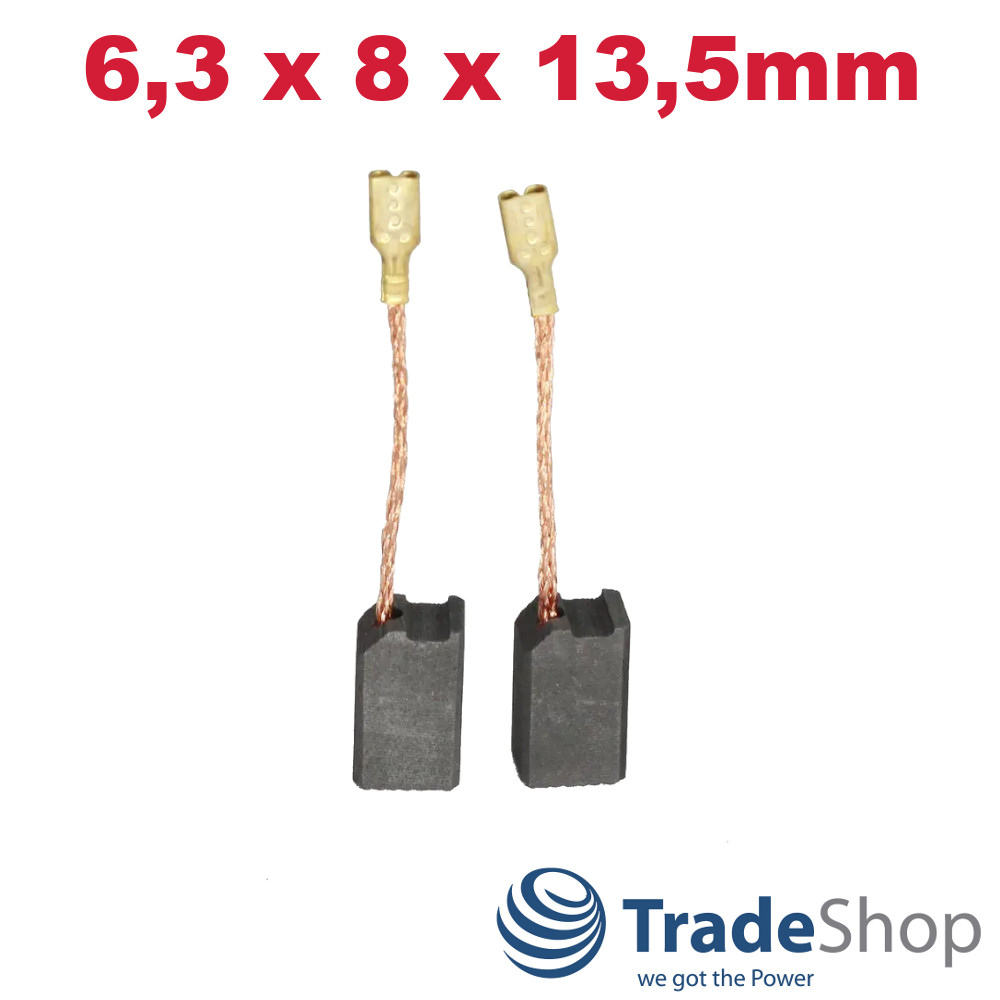2x Kohlebürsten Motorkohlen 6,3 x 8 x 13,5mm für Dewalt DW801 DW803 26436 26437