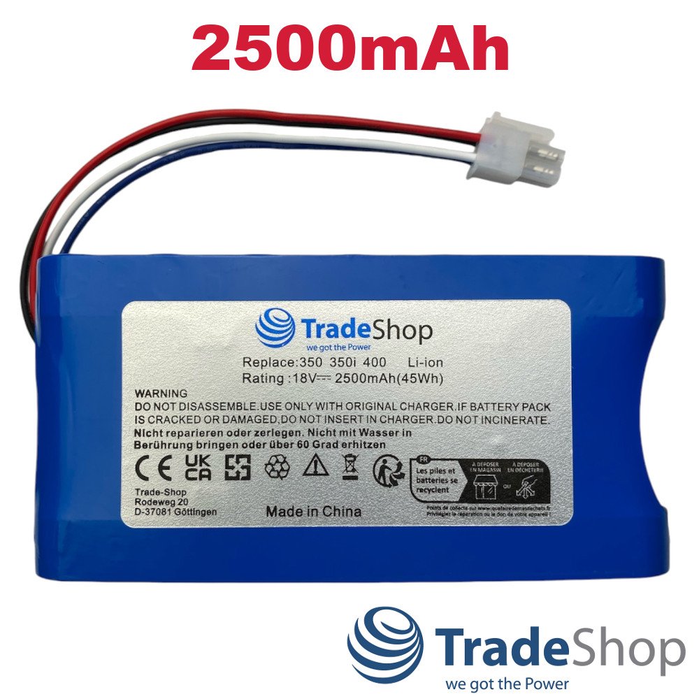 Li-Ion Akku 18V 2500mAh für Yard Force Amiro 400 400i 350 350i ersetzt 1920726