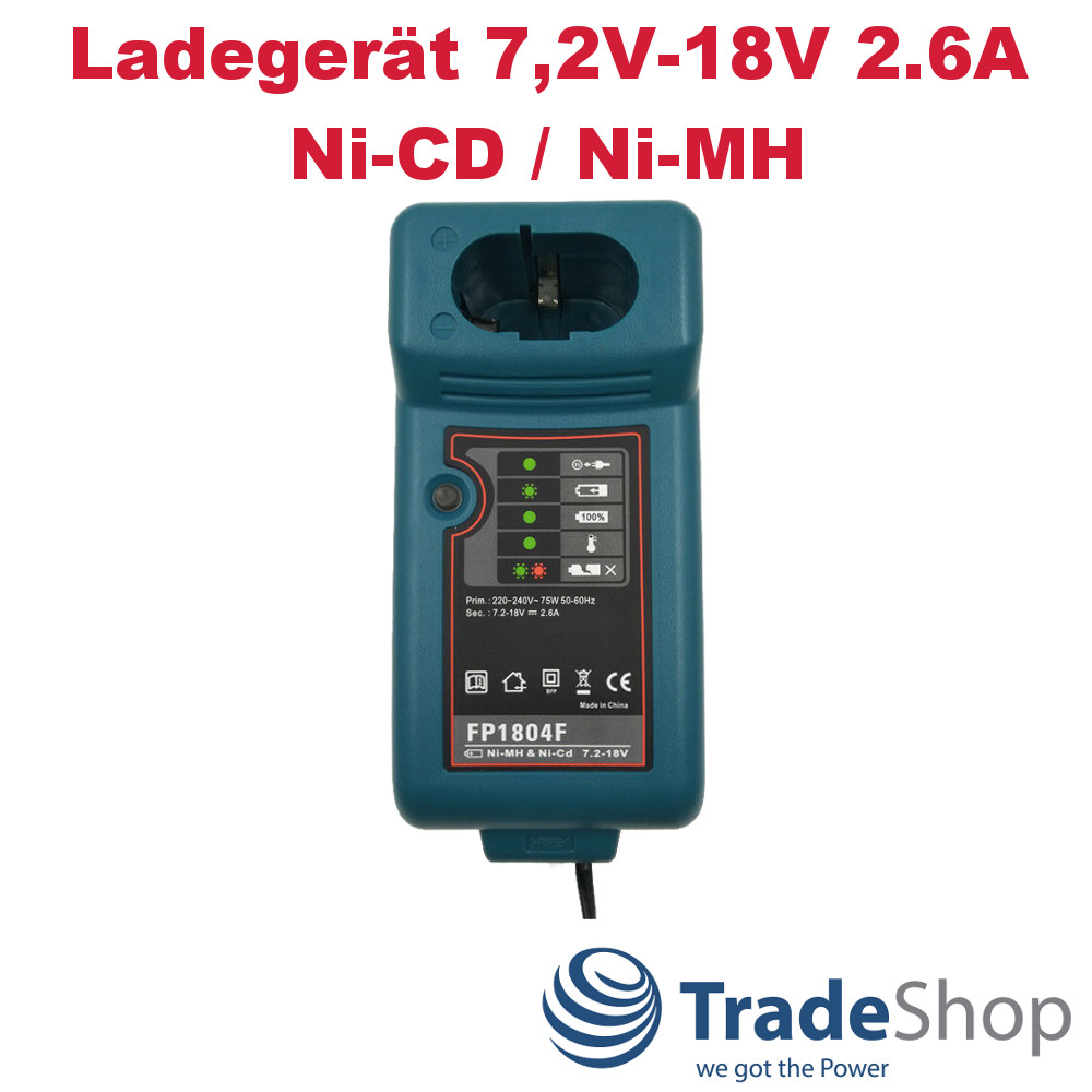 Akku Ladegerät 7,2V-18V Ni-CD Ni-MH f Makita 1210 4000 6000 DC1804 uvm