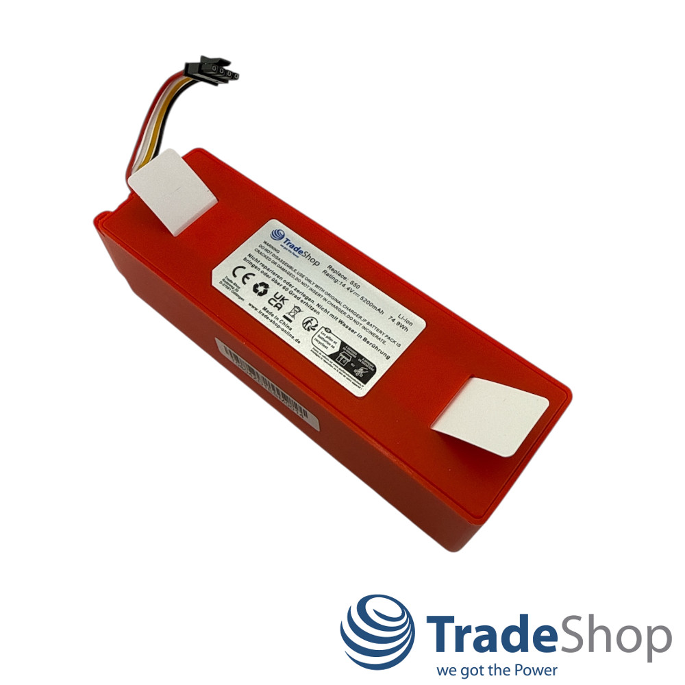 2x Li-Ion Akku 14,4V 5200mAh für Xiaomi Roborock S50, S60 ersetzt BRR-2P4S-5200D