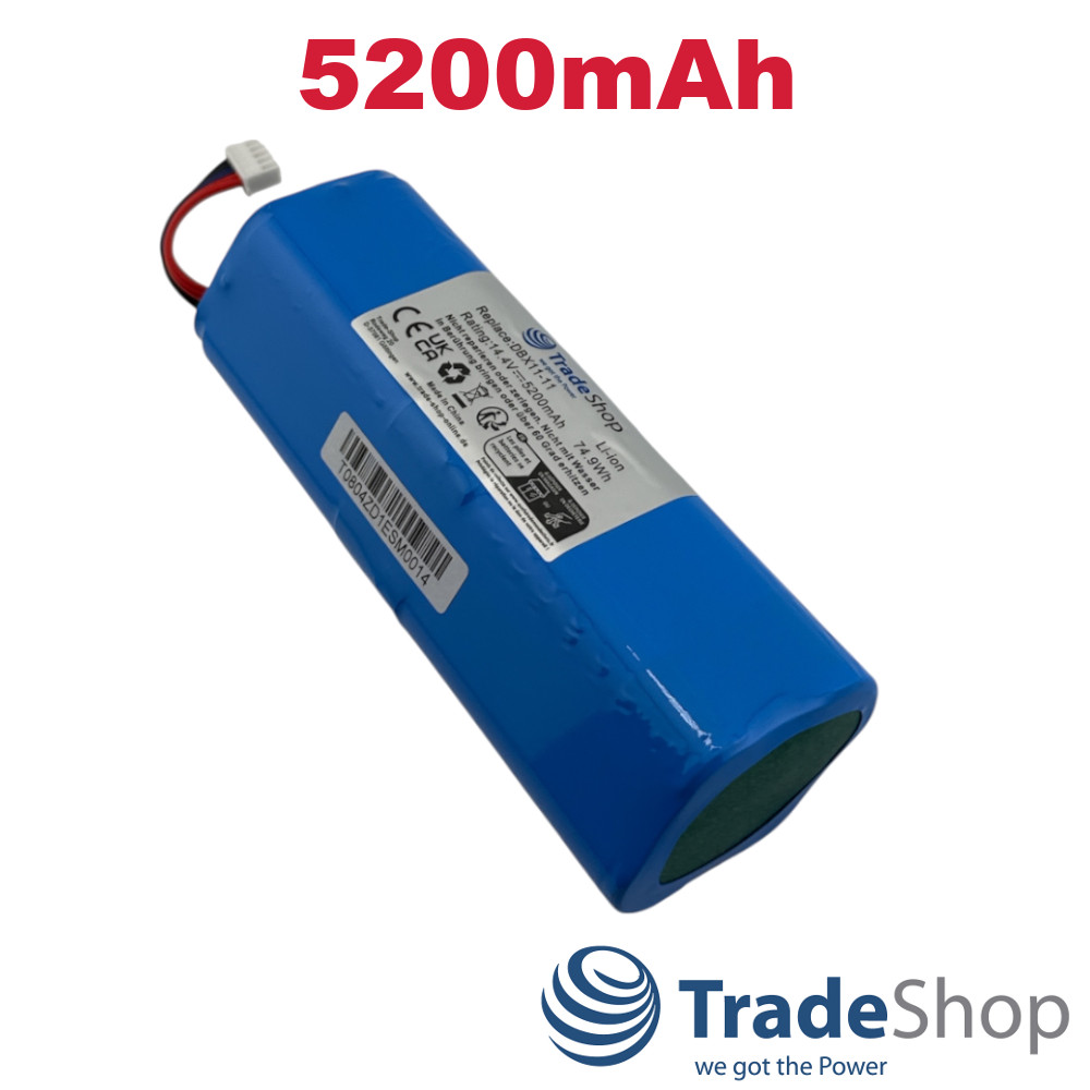 Li-Ion Akku 14,4V 5200mAh für Ecovacs Deebot T8, T9 ersetzt S10-Li-144-5200