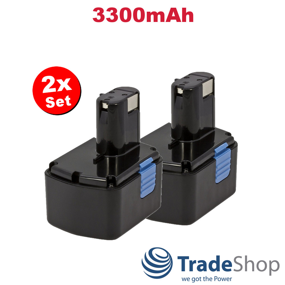 2x Akku für HITACHI EB1414,EB1414L,EB1414S,EB1420RS,NiMH /14,4V / 3300mAh