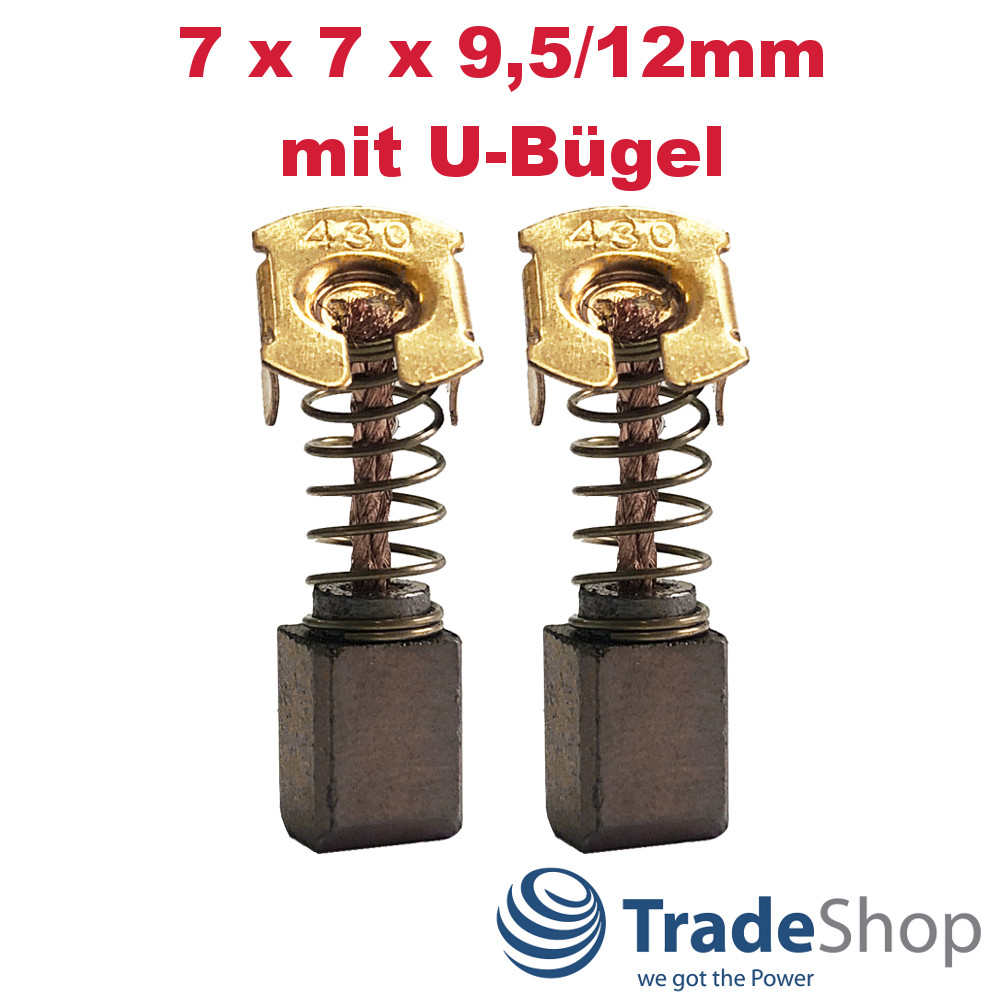 2x Kohlebürsten Motorkohle 7x7x9,5/12mm für Makita Werkzeuge