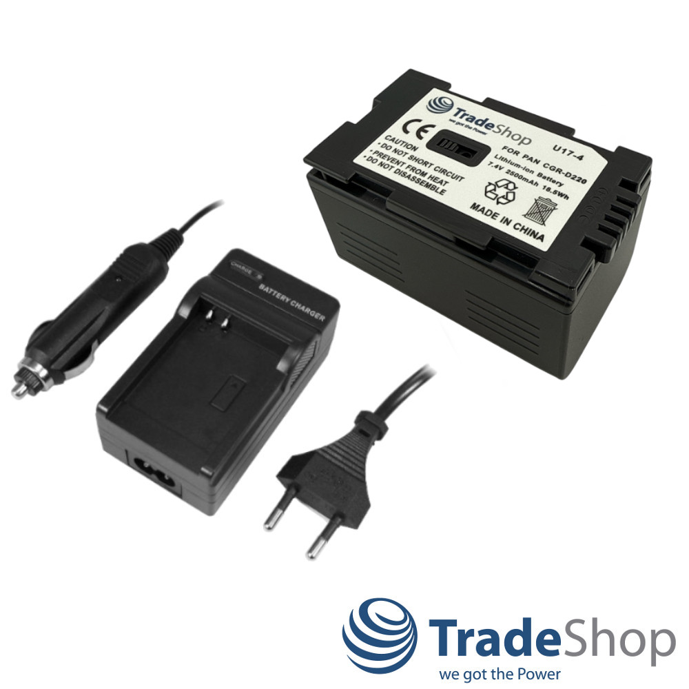 Akku + Ladegerät für Panasonic CGP-D110 CGR-D220 Hitachi BP16 Grundig BP-L1000 uvm