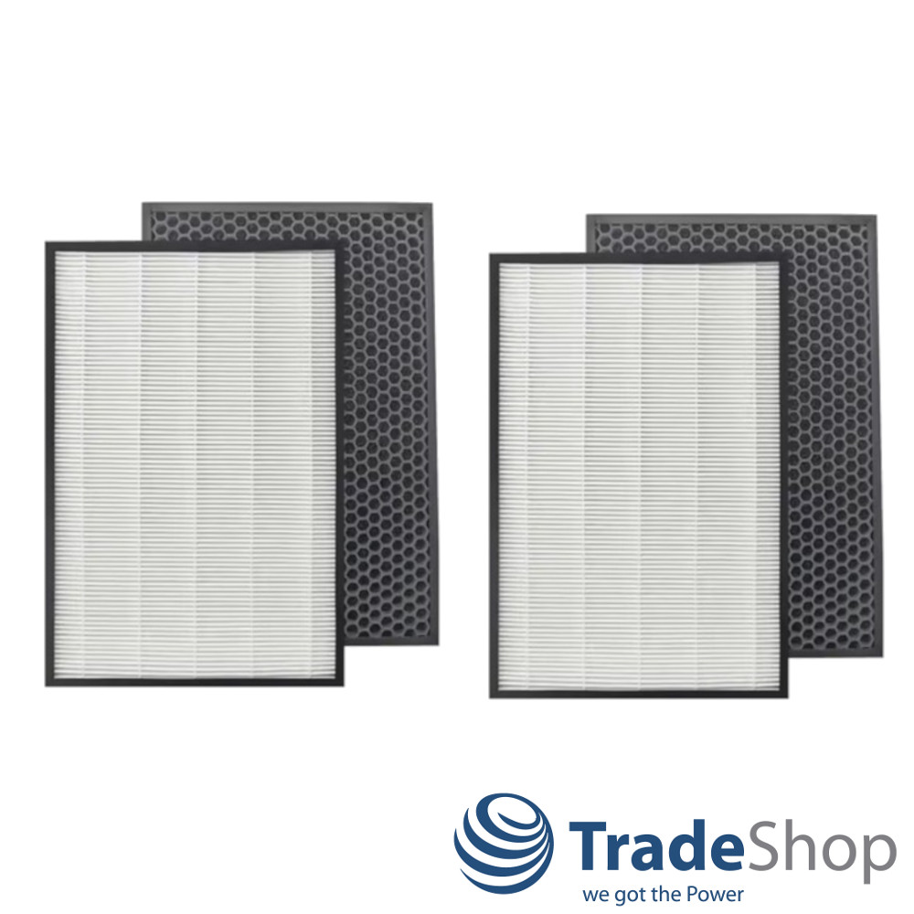 4in1 Luftreinigerfilter-Set (HEPA + Aktivkohle) für Philips FY1413/30, FY1410/30