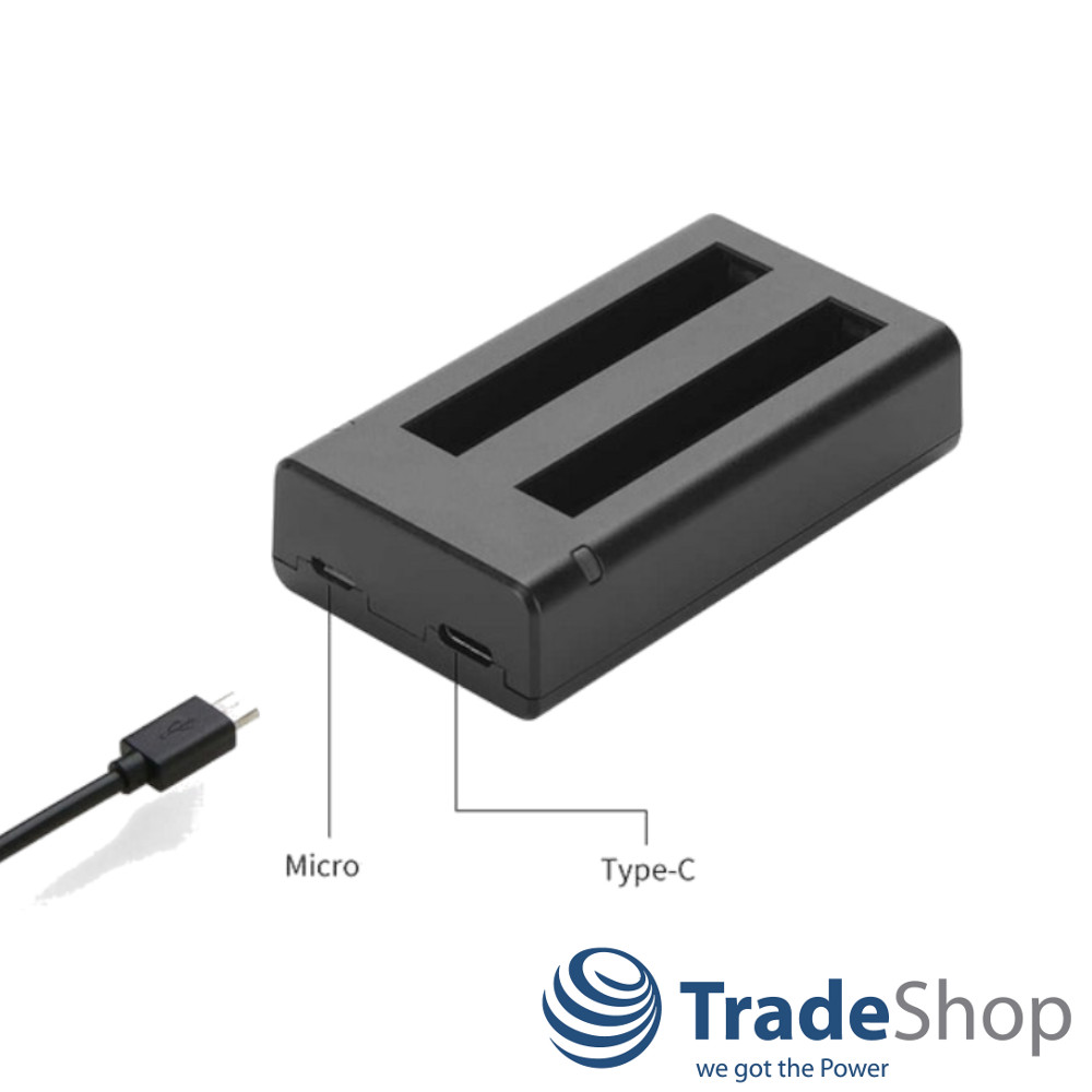Doppel Akku Micro-USB Ladegerät IS360X3B für Insta360 ONE X3 Action Kamera