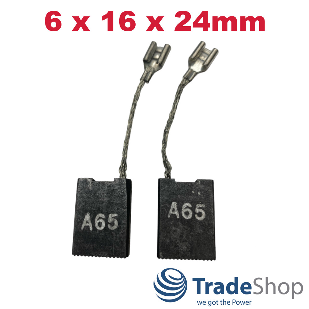 2x Kohlebürsten Motorkohlen 6x16x24mm für Bosch GSH 11 E ersetzt 1617014126