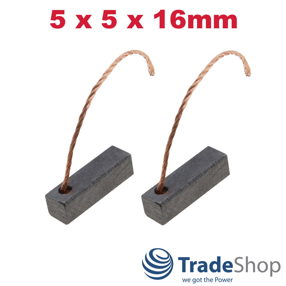 2x Motorkohlen Kohlebürsten 5x5x16mm für viele PKW KFZ LKW Motoren Antriebe