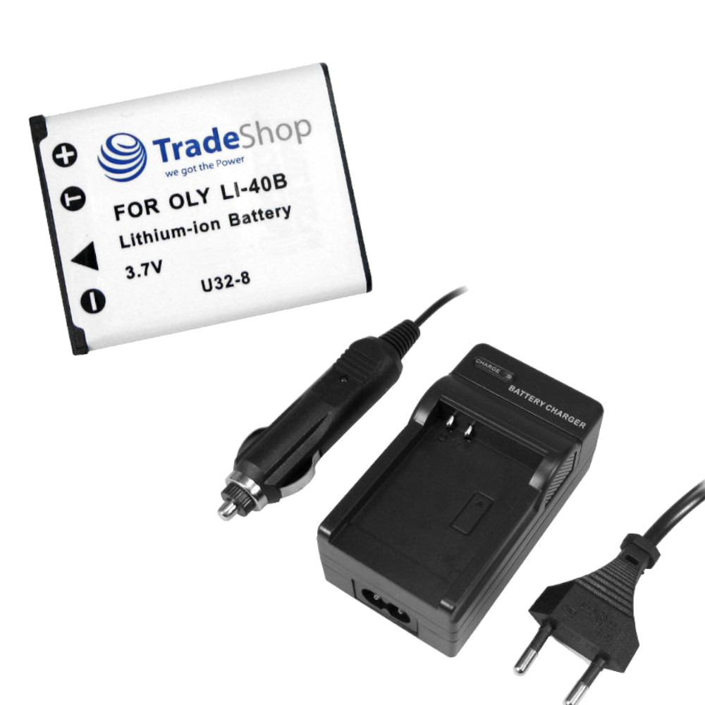 Akku 950mAh + Ladegerät LI-40B LI-42B Casio NP-80 EN-EL10 DLi-108 D016058023