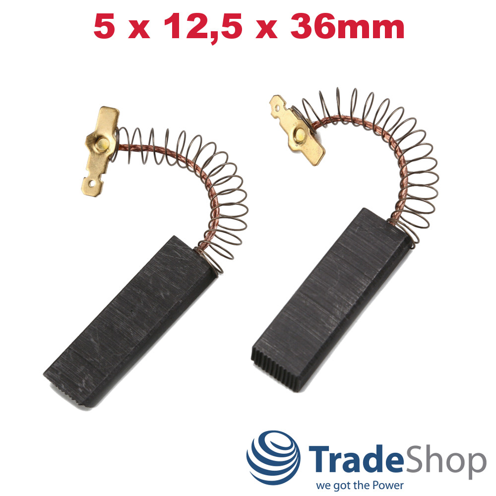 2x Kohlebürsten Motorkohle 5x12,5x36mm für Bosch 154740 Siemens