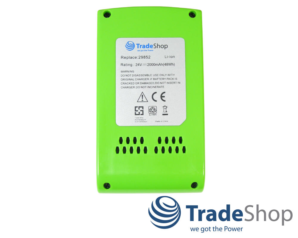AKKU 24V 2000mAh Li-Ion für Greenworks G24 29322 29807 29837 2200207 130MPH uvm