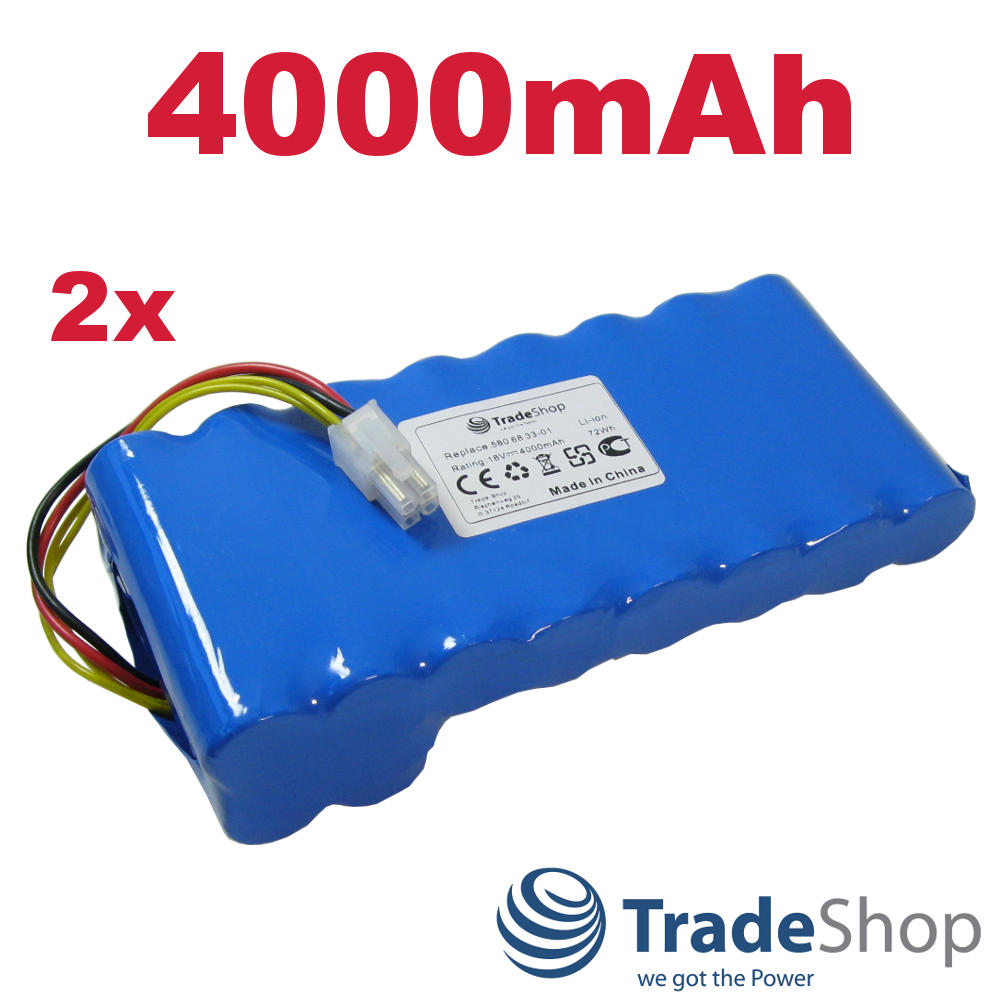 2x Akku 18V 4Ah Li-Ion ersetzt Husqvarna 580 68 33-01, 580 68 33-02, 589585201