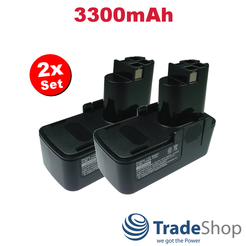 2x Akku für verschiedene BOSCH / WÜRTH Werkzeuge 7,2V 3300mAh Ni-MH