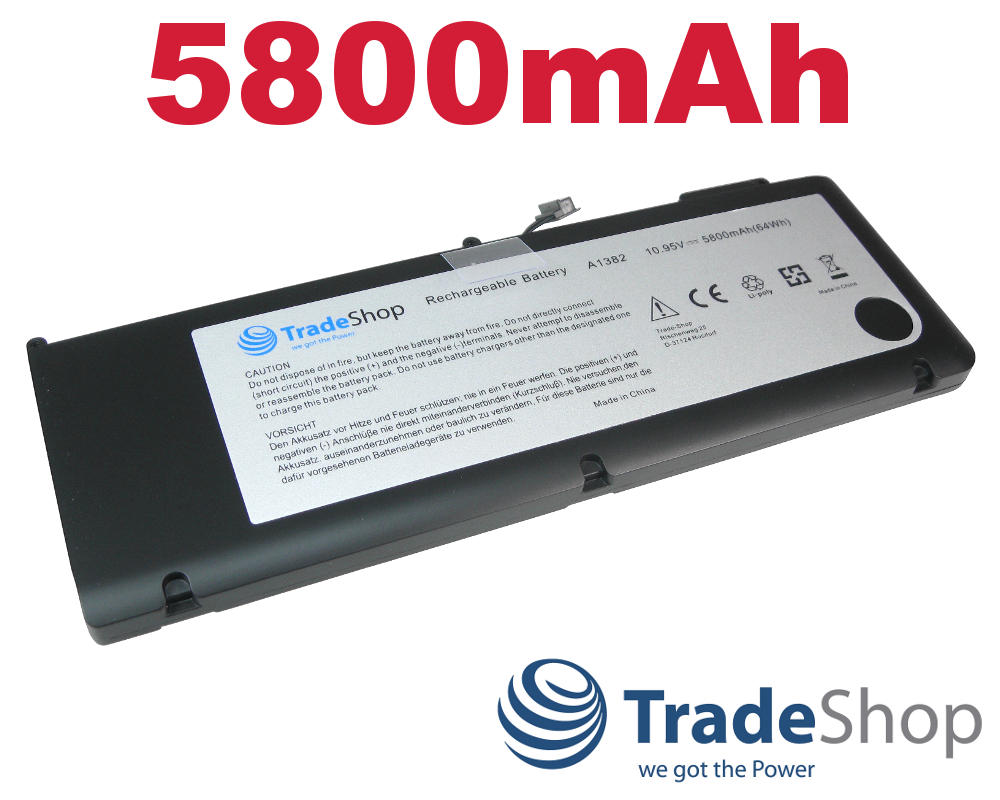 Akku 5800mAh für Apple MacBook Pro A1382 A1286 020-7134-A 661-5844 uvm