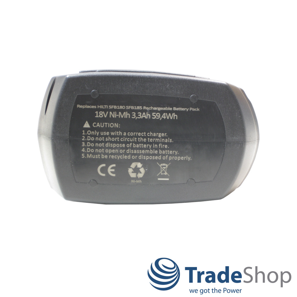 2x AKKU 18V 3300mAh Ni-Mh 59,4Wh ersetzt Hilti SFB180 SFB185 uvm