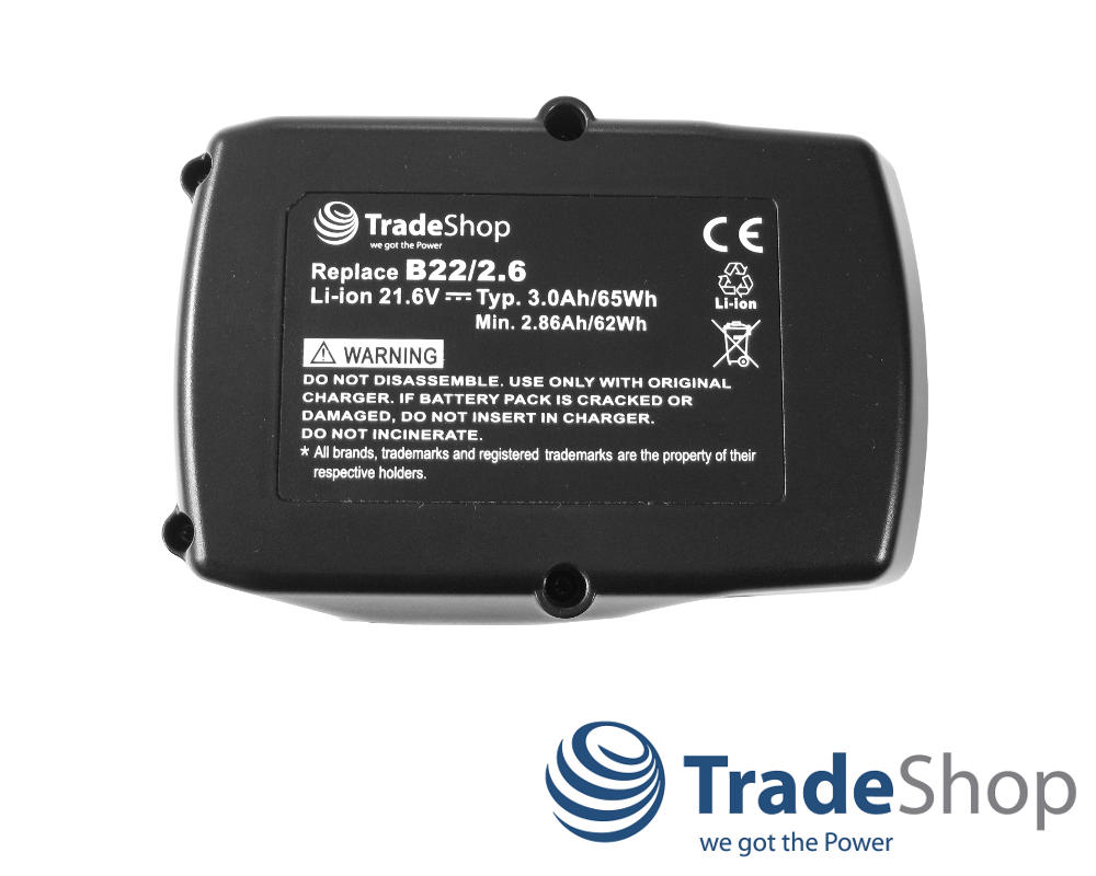 Li-Ion Akku 21,6V 3000mAh + Ladegerät für Hilti SCM 22-A, SFC 22-A, TE 2-A22 uvm