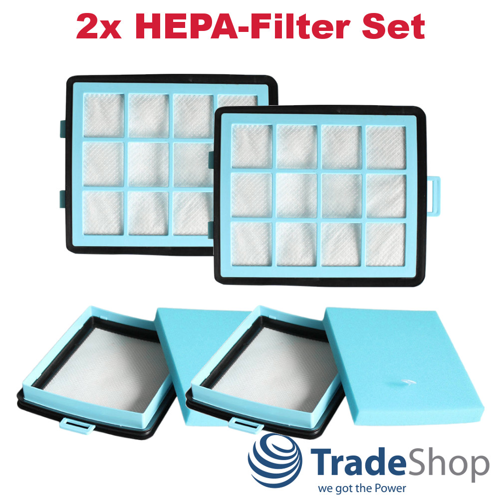 2x HEPA-Filter inklusive Schaumstofffilter für Philips FC8760 CRP745/01